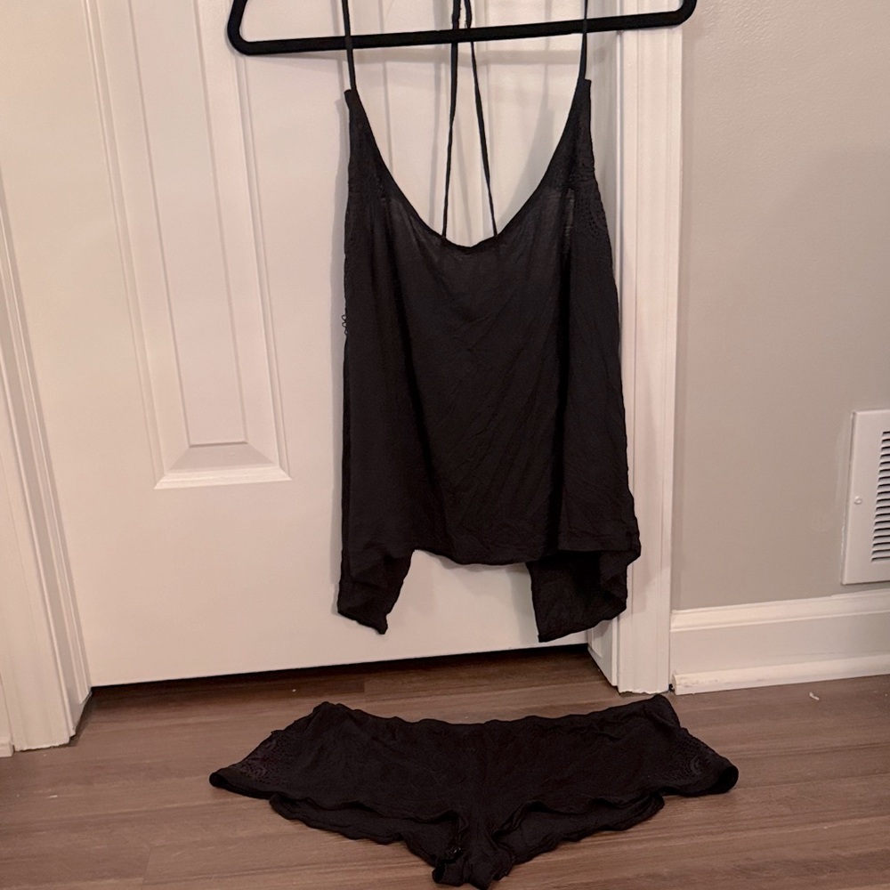Victoria's Secret Black Chemise and Slip Set
